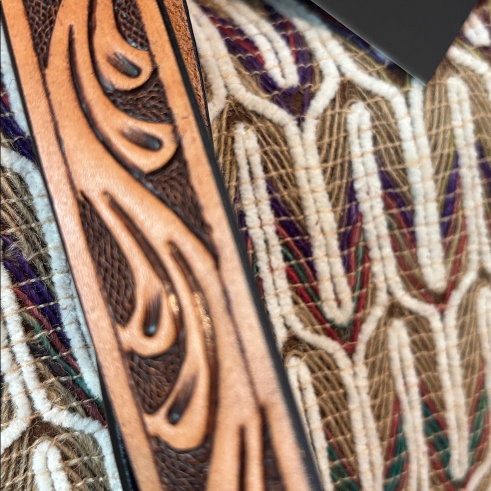 Angel Ranch Conceal Carry Genuine hand tooled leather & textile,adjustable strap - Picture 2 of 11